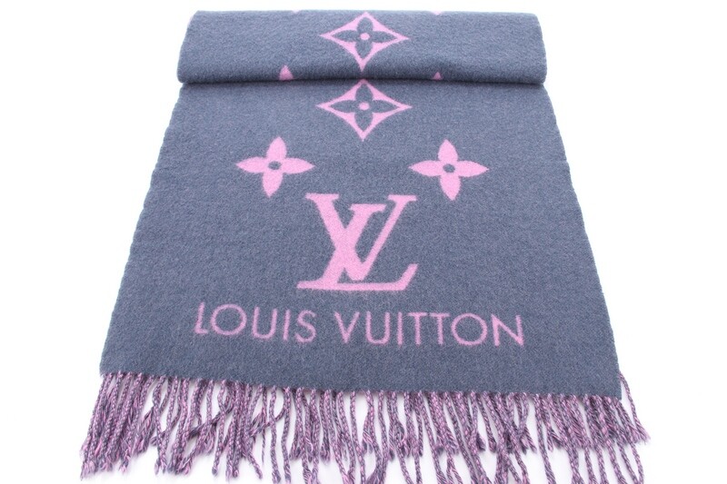 Louis Vuitton Reyajavik Unisex Cashmere Schal Indigo BLau Violette M70463