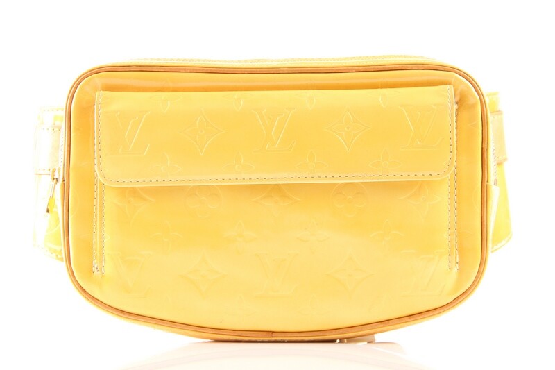 Louis Vuitton Lime Yellow Monogram Vernis Fulton Waist Bag
