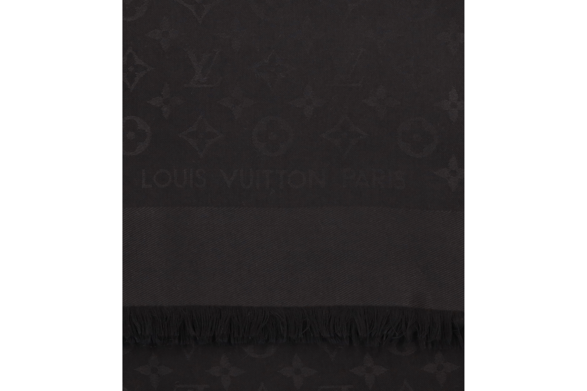 Mantel LOUIS VUITTON Wolle und Seide, schwarze Ledereinf…